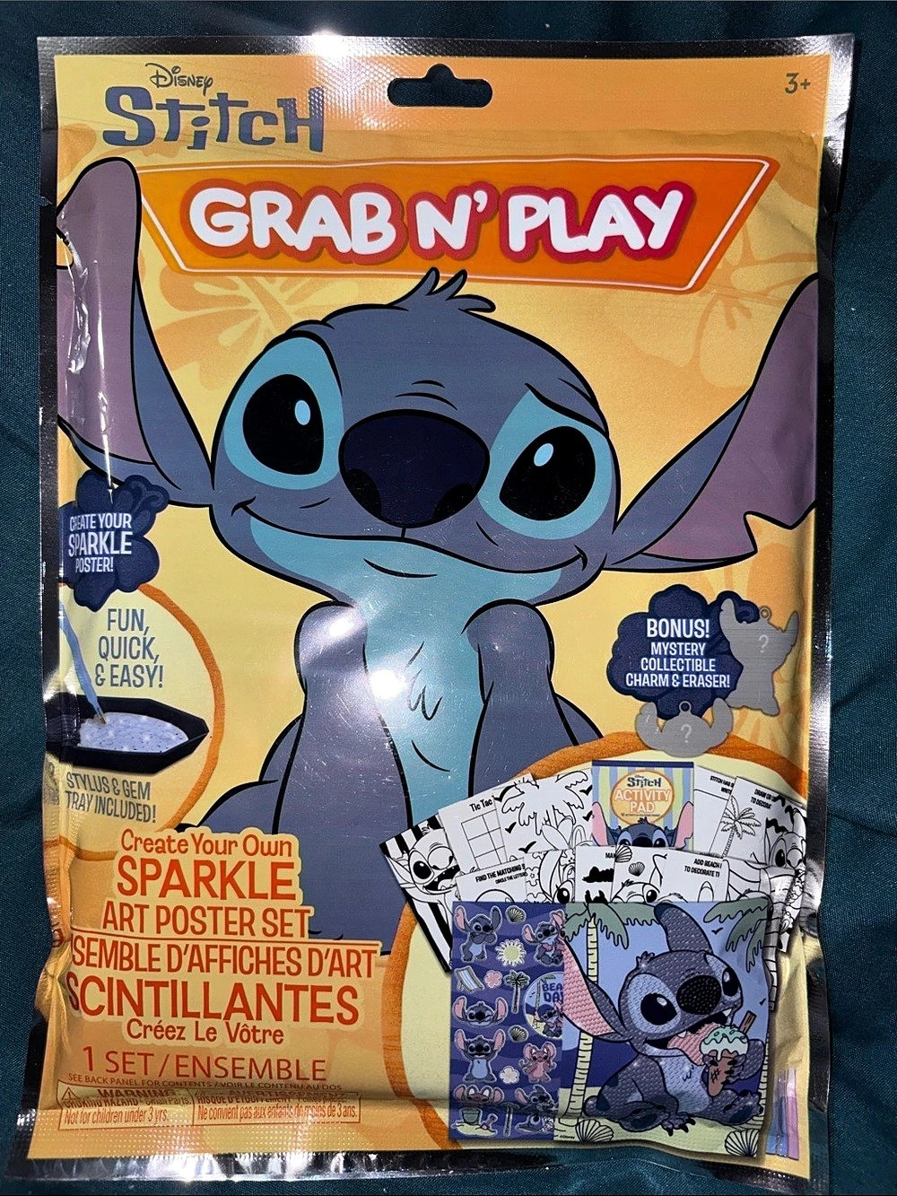 Disney Stitch Grab N Play Sparkle Diamond Art Poster Set